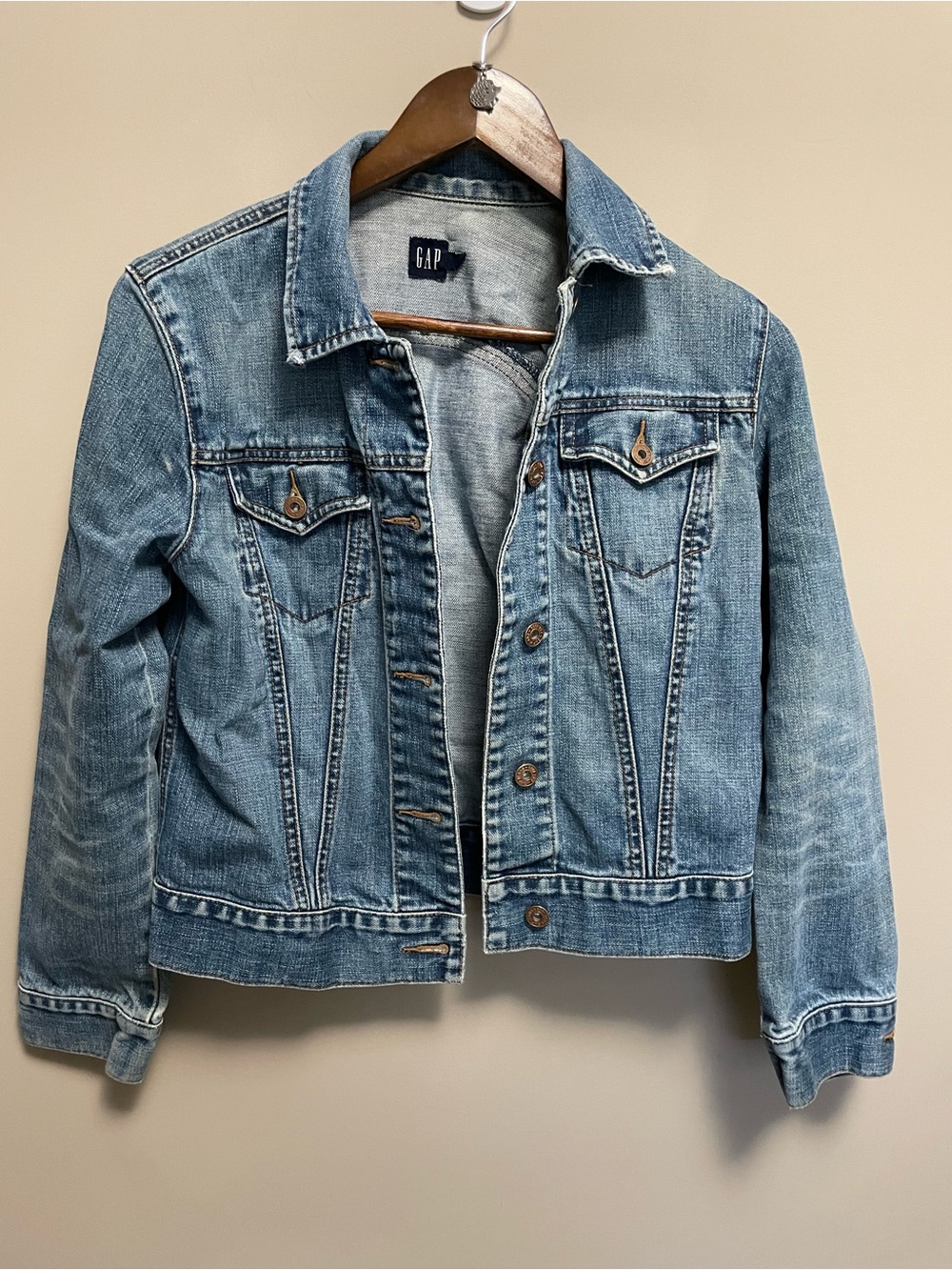 Gap Distressed Denim Jean Jacket Women's Small